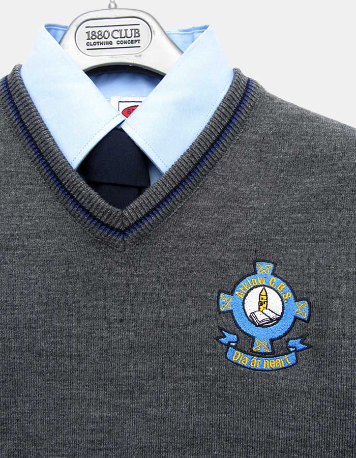 School Shirt for Arklow CBS available from Eric Craig, Lower Main St, Arklow.